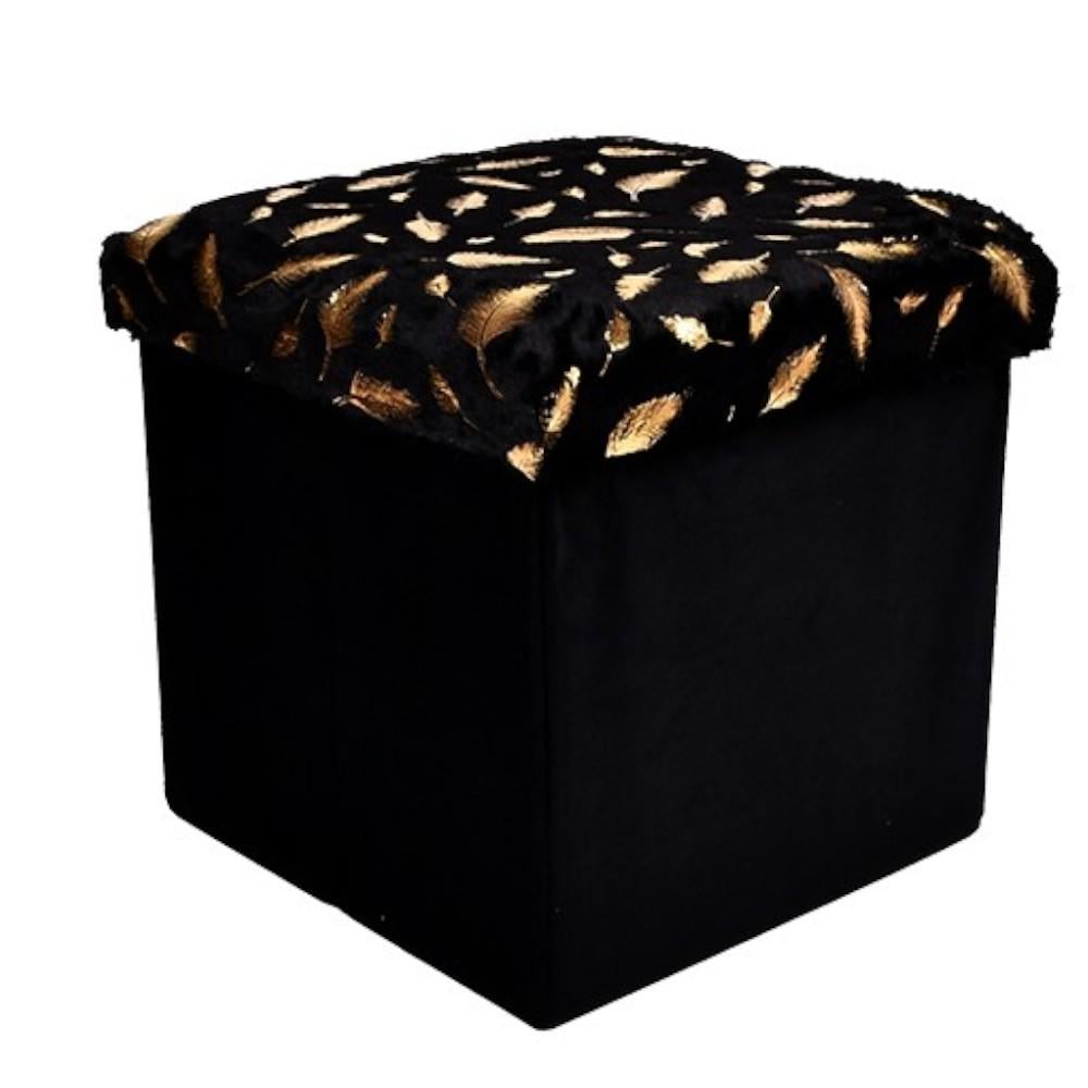 Тумба-пуф с крышкой Plush с мягким сиденьем 35х35х35 см Черный (R33442) Тумба-пуф с крышкой Plush с мягким сиденьем 35х35х35 см Черный (R33442)