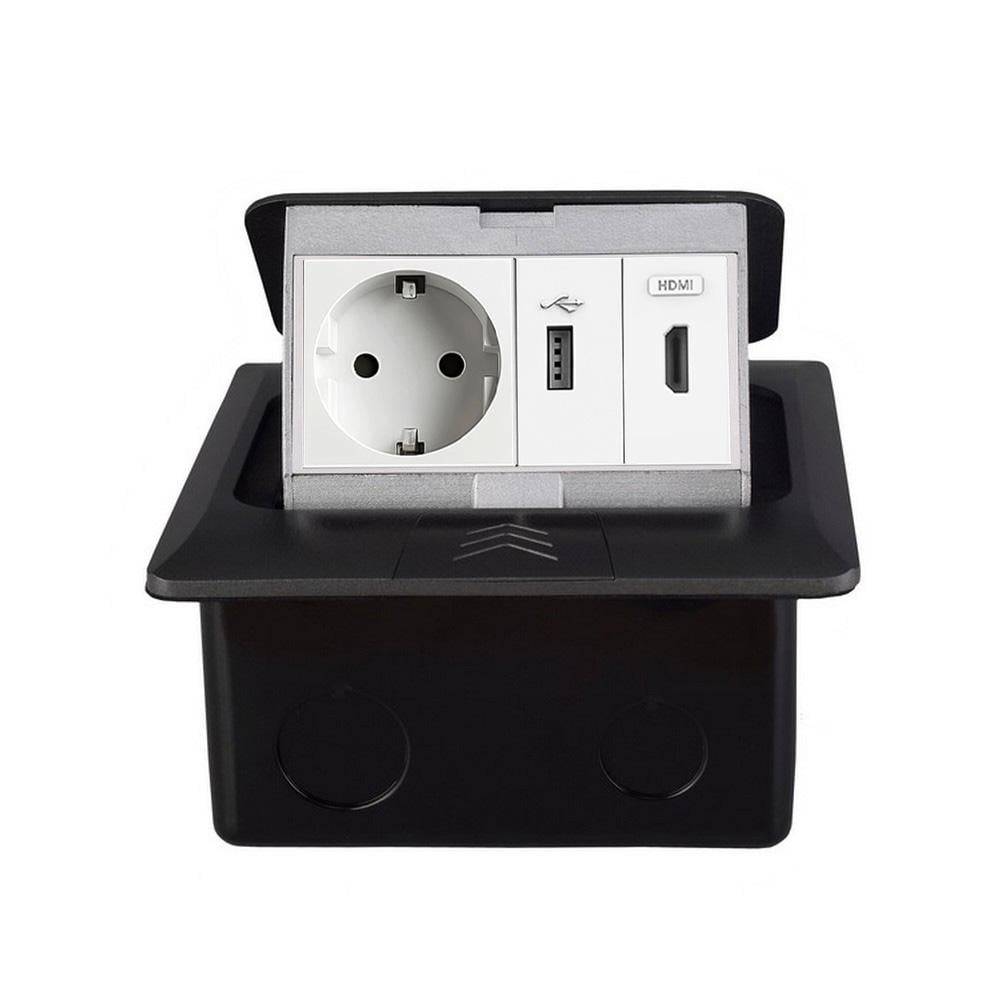 Розетка напольная LIVOLO с USB/HDMI встроенная IP44 алюминий Серый (VL-SHS016-TC.HD.UA-WP-G) Розетка напольная LIVOLO с USB/HDMI встроенная IP44 алюминий Серый (VL-SHS016-TC.HD.UA-WP-G)