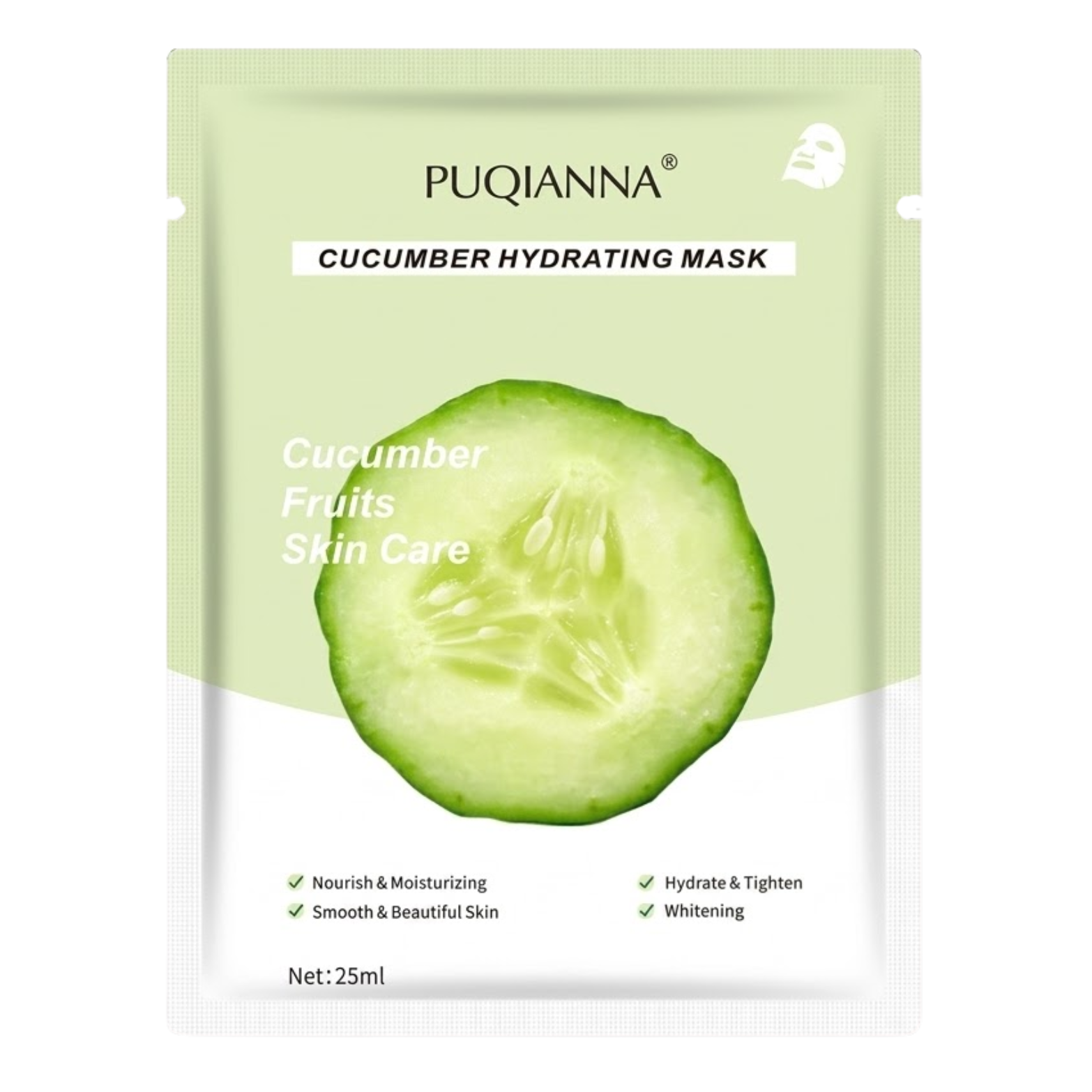 Маска для лица тканевая PUQIANNA Cucumber Hydrating Face Sheet Mask 15 мл (27303316)