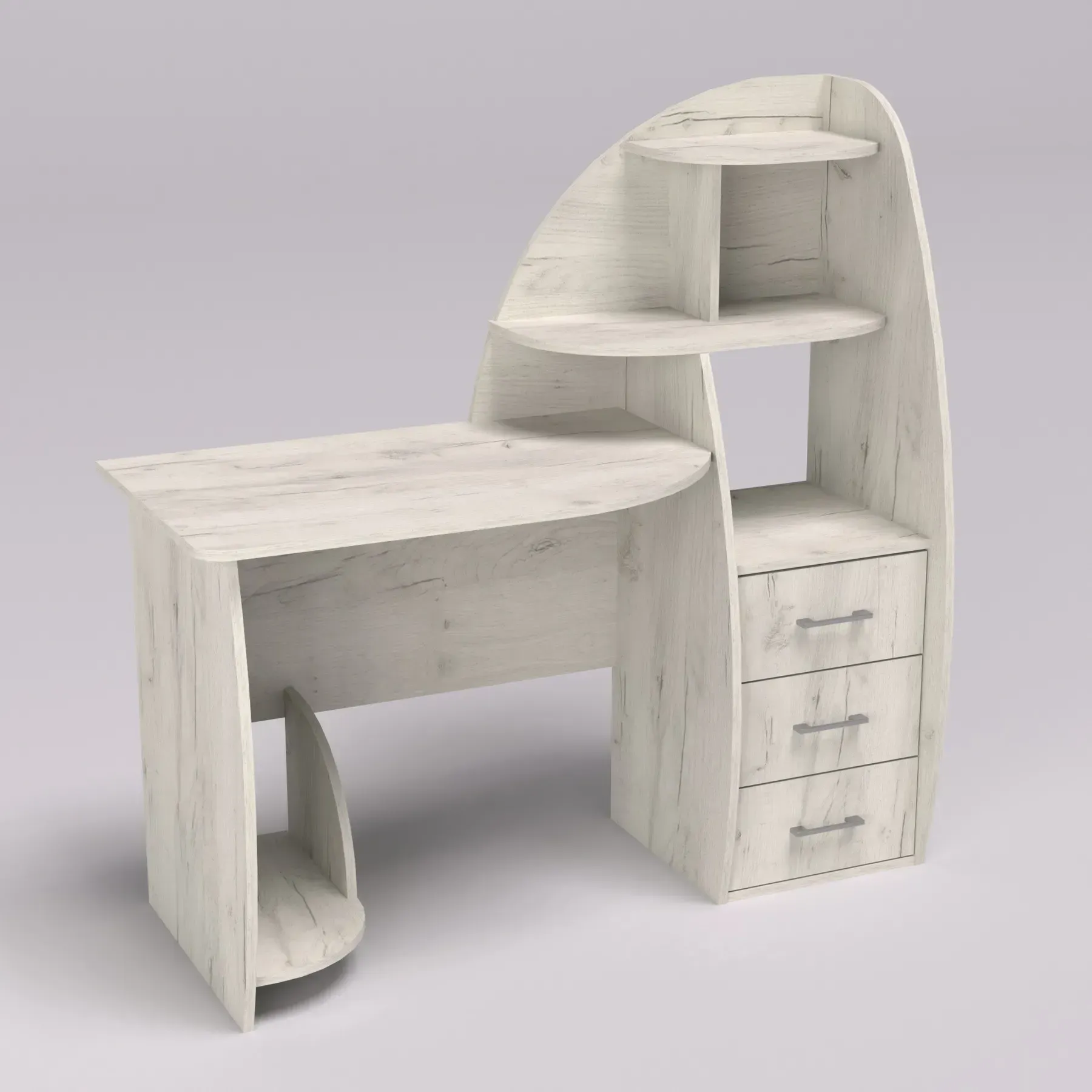 Стол письменный Kontinent СКП-2 №10 130х55х130 см Дуб Крафт Белый (50508162) - фото 4