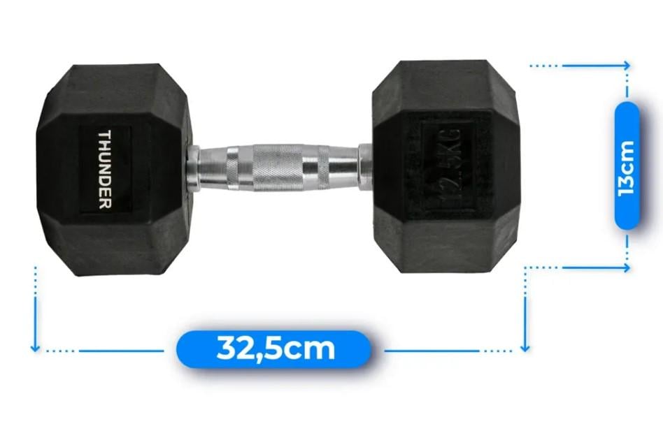 Гантель шестигранный Thunder 12,5 кг (HEXAGONAL-DUMBBELLS-12,5K) - фото 4 Гантель шестигранный Thunder 12,5 кг (HEXAGONAL-DUMBBELLS-12,5K) - фото 4
