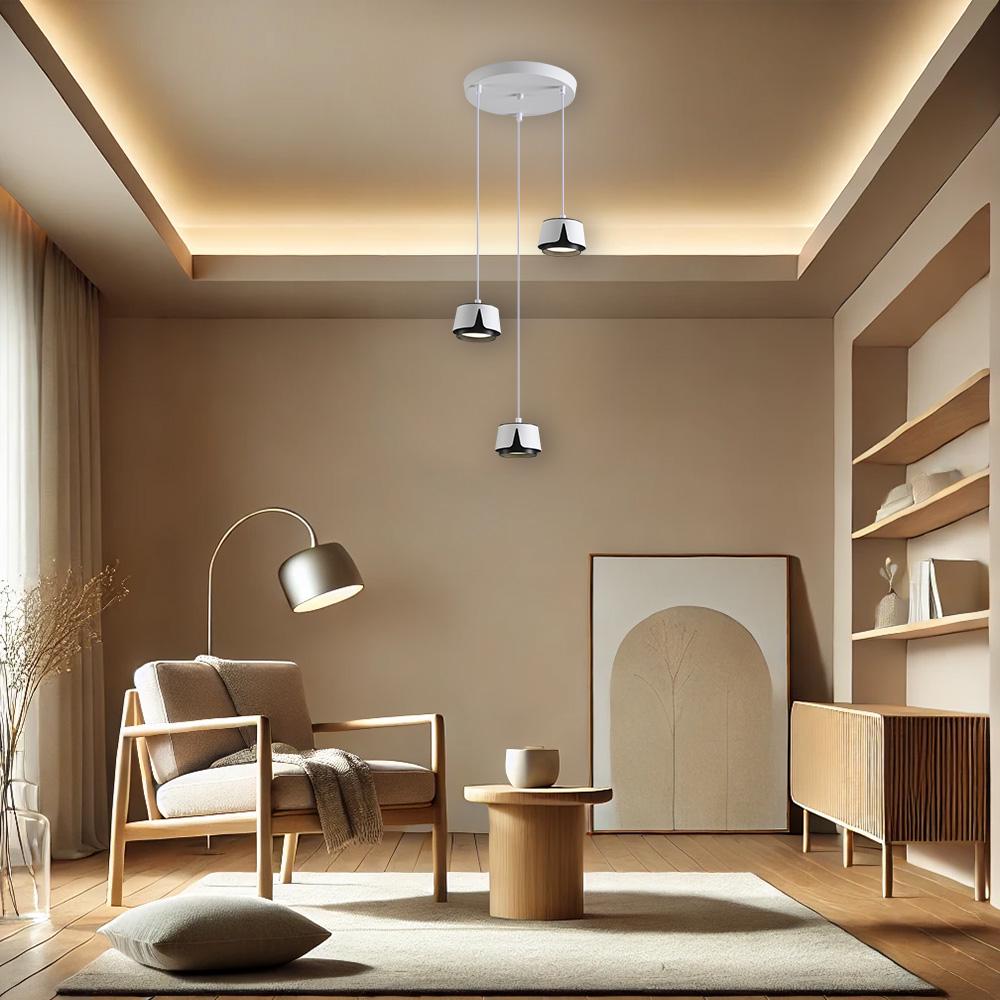 Світильник підвісний ESLLSE TELA 3R GX53 310x1000 мм Біло-чорний (10539) - фото 4