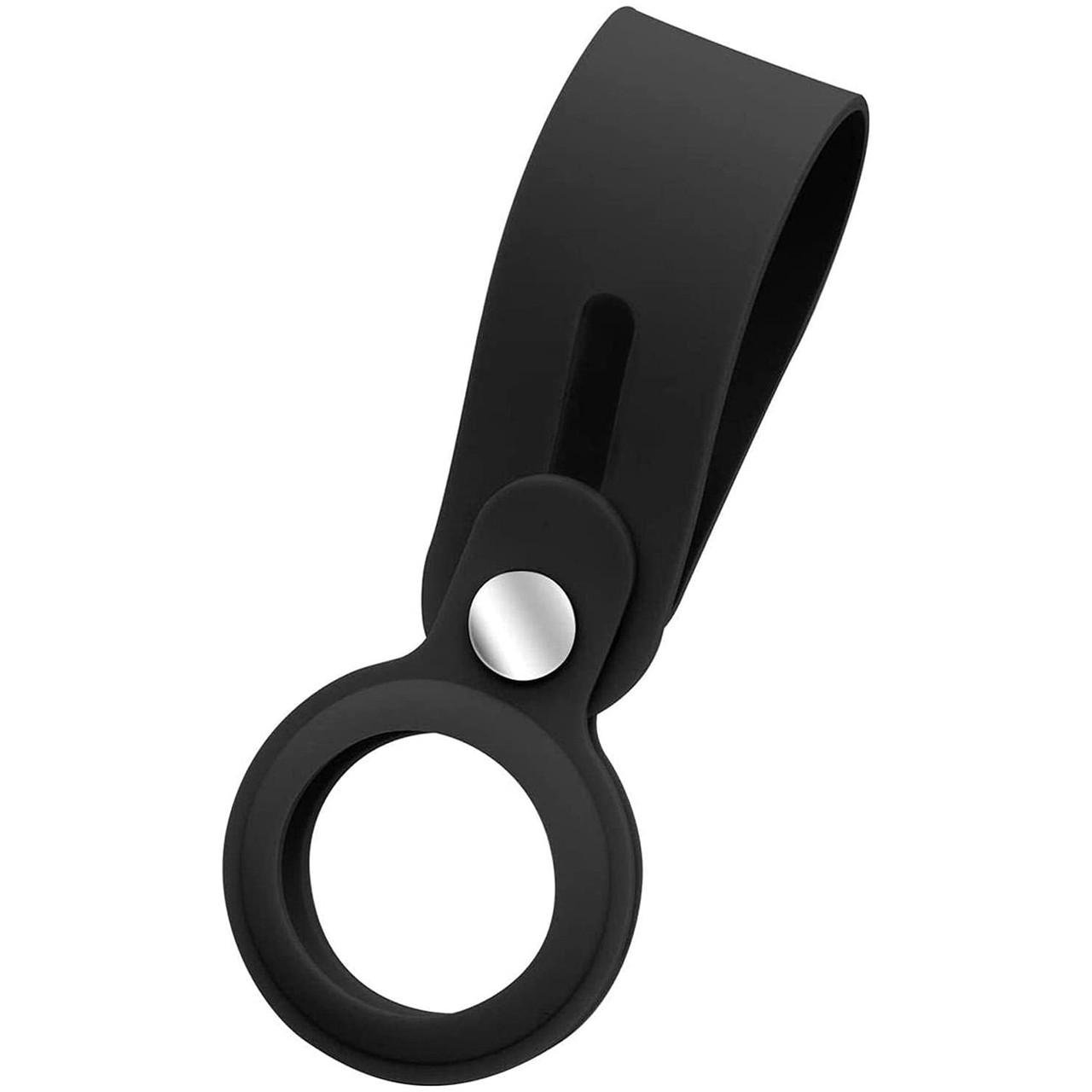 Силиконовый чехол брелок ArmorStandart Silicone Loop for AirTag with Button, Black (ARM58999)