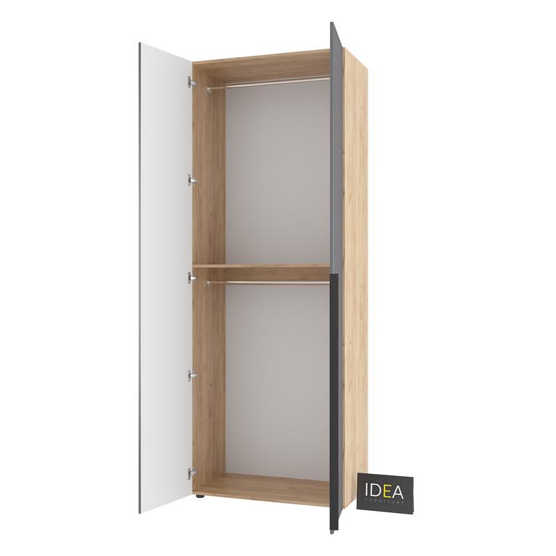Шафа для одягу Idea С-7.1 з двома штангами Дуб крафт/Асфальт (1813) - фото 4