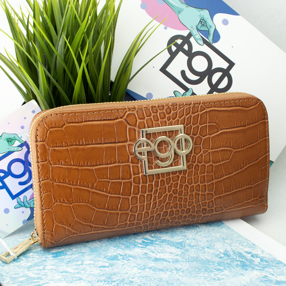 Кошелек женский кожаный Ego ES-S421 большой на молнии Коричневый