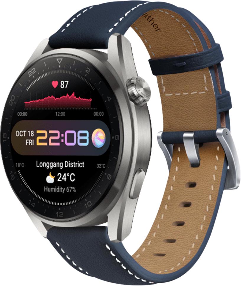 Ремінець шкіряний Folsa для Huawei Watch 3 Pro Dark Blue (31550-5D) Ремінець шкіряний Folsa для Huawei Watch 3 Pro Dark Blue (31550-5D)