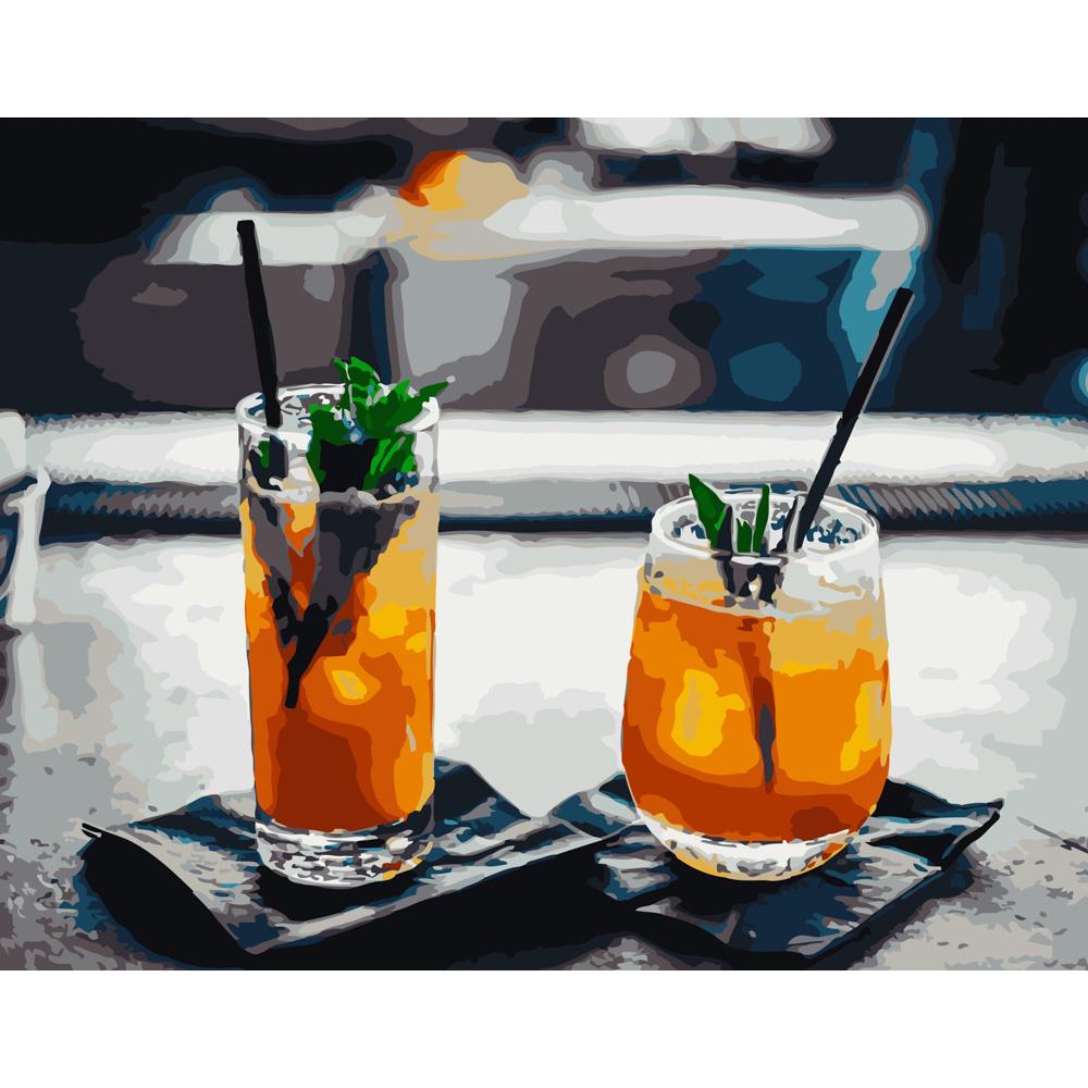 Картина по номерам Strateg Премиум Пара коктейлей 40х50 см (GS291)