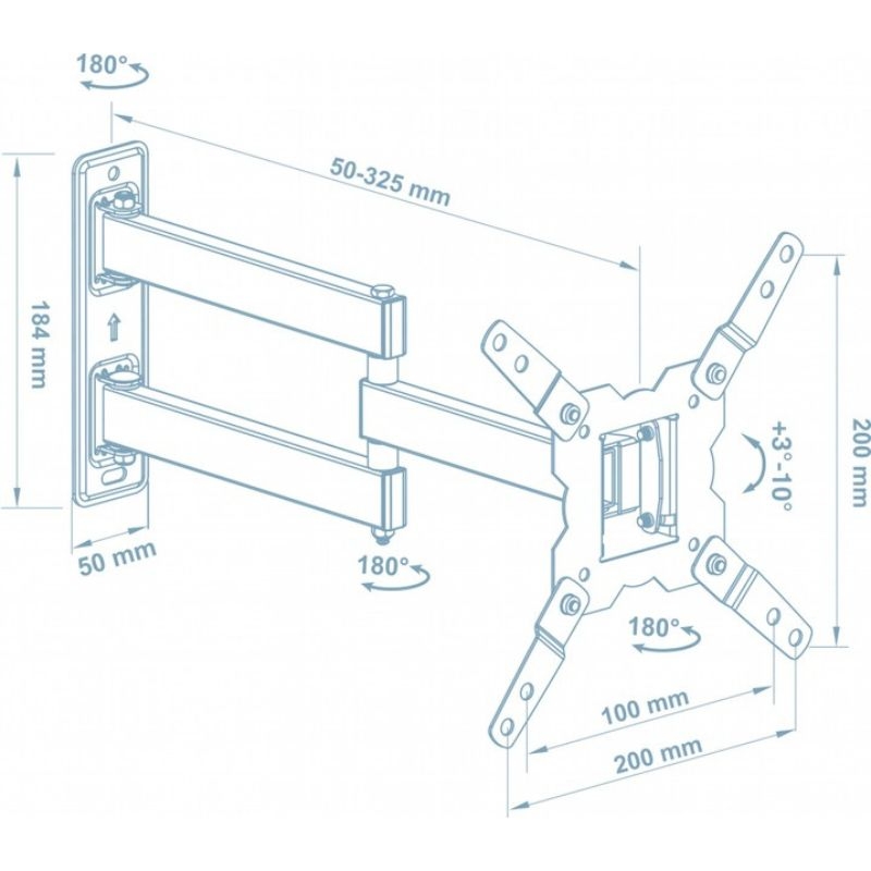 Кріплення для телевізора Walfix R-351B настінне 15-42" (tf1364) - фото 4 Кріплення для телевізора Walfix R-351B настінне 15-42" (tf1364) - фото 4