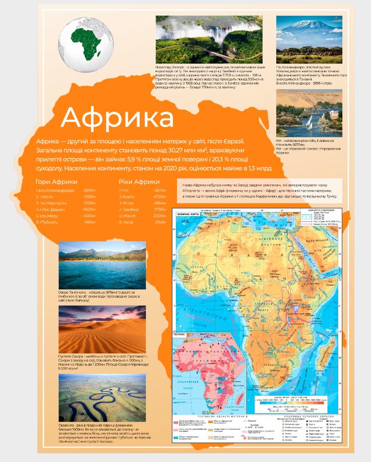Стенд для учебных заведений "Африка" 655х850 мм (КG0006)