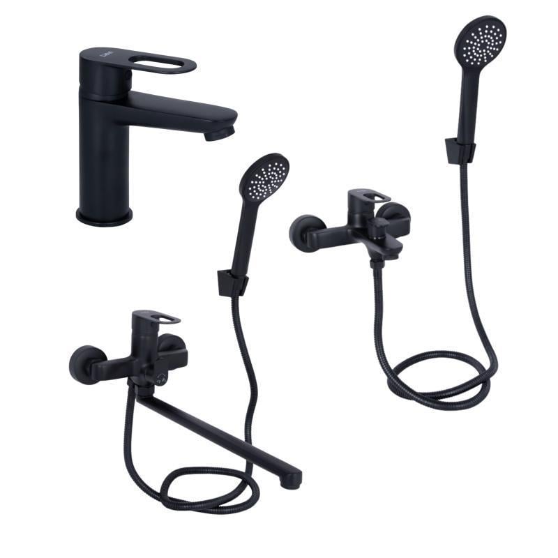 Комплект змішувачів для ванної кімнати Lidz Latwa 001 BK/Lidz Latwa 006 BK та Lidz Latwa 005 Black (SD00053697)