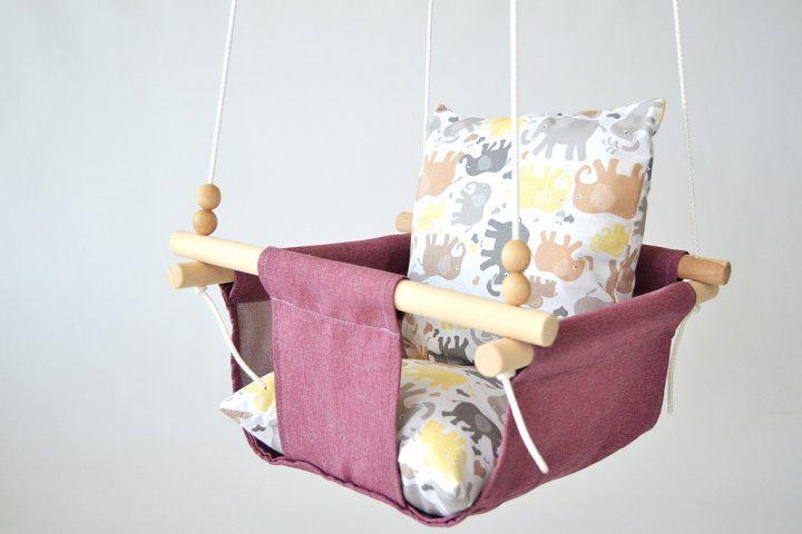 Дитяча гойдалка Infancy Слоники Рожевий (10142299) - фото 2 Дитяча гойдалка Infancy Слоники Рожевий (10142299) - фото 2