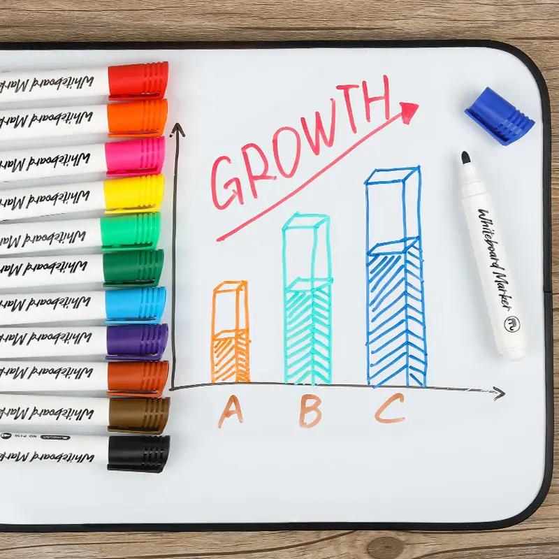 Набор цветных маркеров для маркерных досок легко стираются 12 шт. - фото 4 Набор цветных маркеров для маркерных досок легко стираются 12 шт. - фото 4