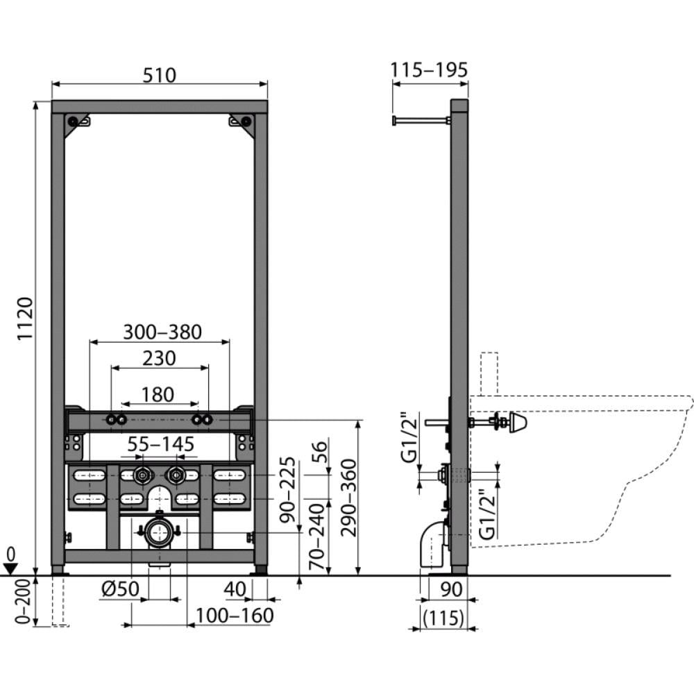 Інсталяційна система для біде Alca Plast A105/1120 (88200) - фото 2