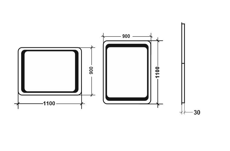 Зеркало с LED подсветкой для ванной комнаты Орла 900х1100 мм (ORLA-900х1100) - фото 6