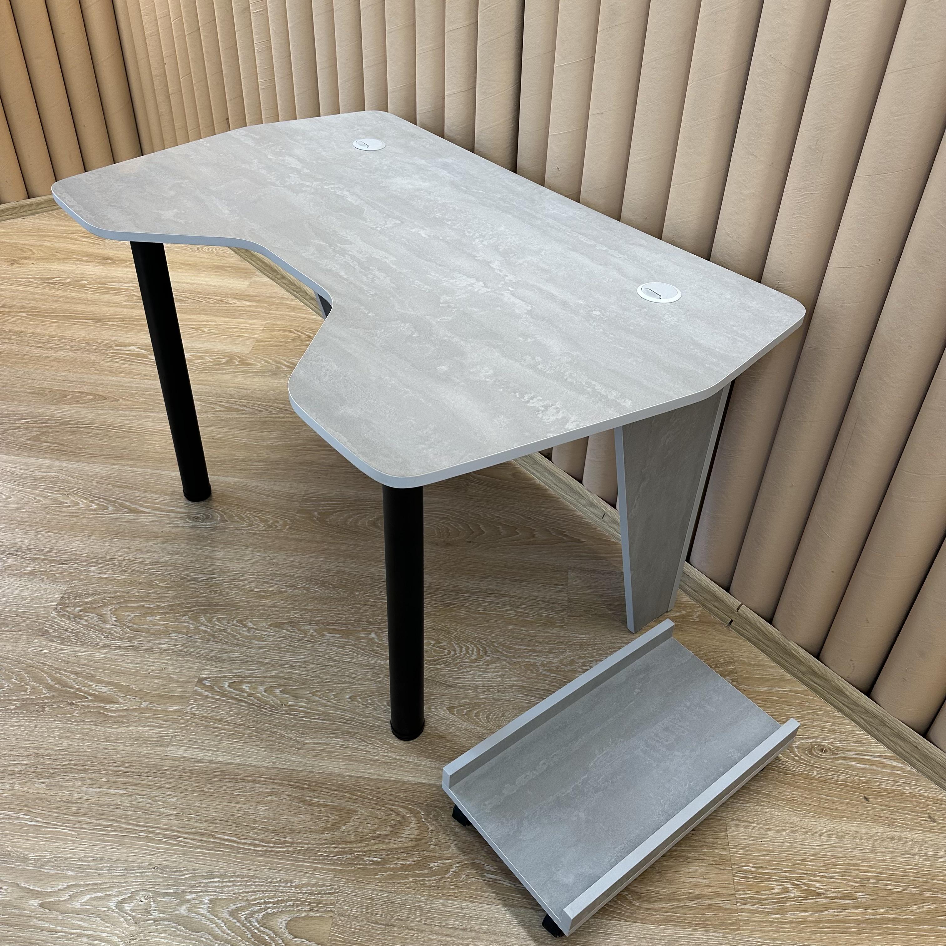 Стол компьютерный геймерский Drom Joystick с подставкой для ПК Светло-серый