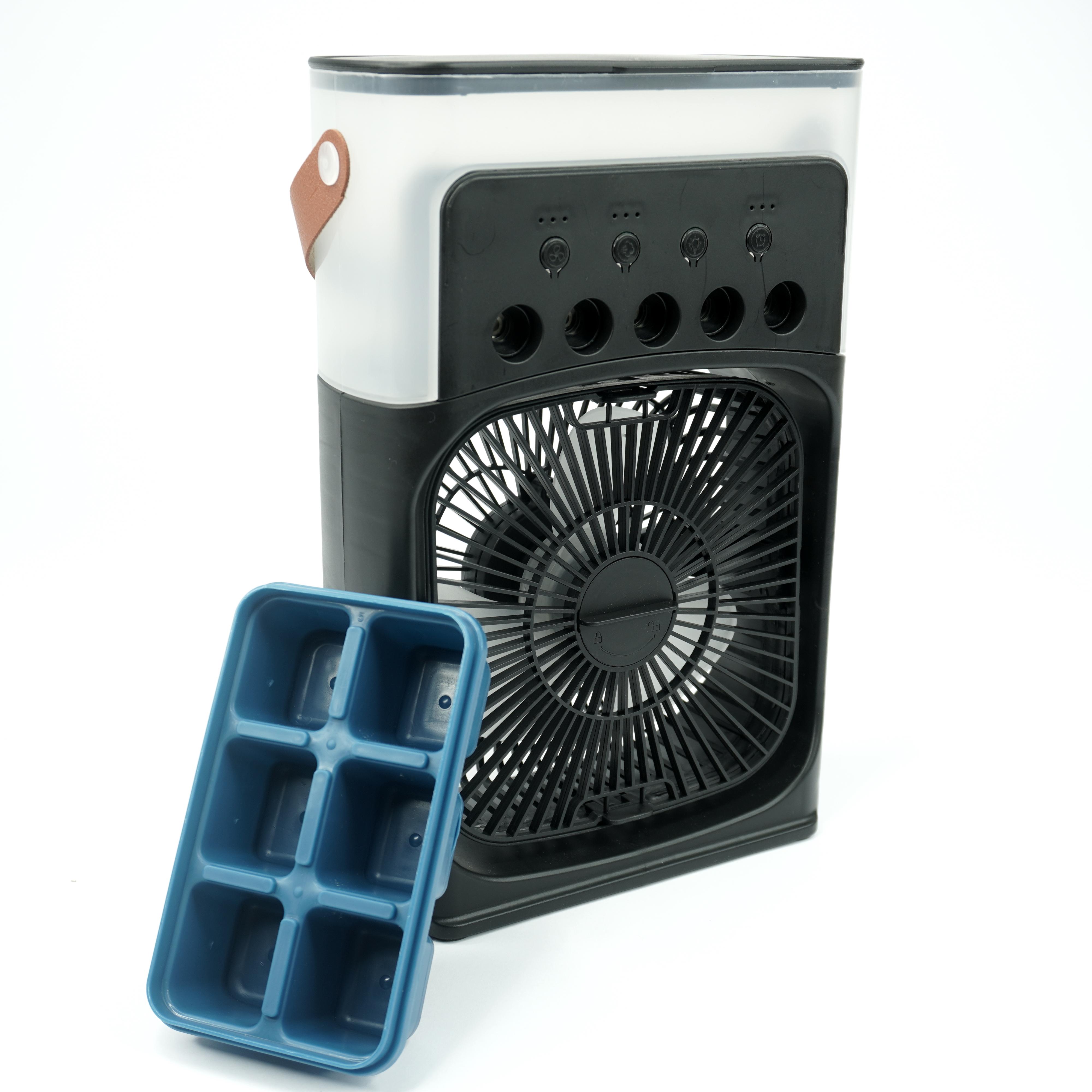 Вентилятор-зволожувач Air Cooler Fan 4в1 настільний USB з підсвічуванням та формою для льоду (021863) - фото 8 Вентилятор-зволожувач Air Cooler Fan 4в1 настільний USB з підсвічуванням та формою для льоду (021863) - фото 8