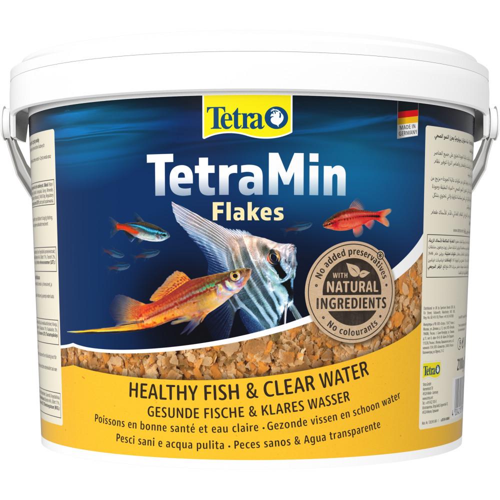 Корм сухой Tetra Min Flakes для тропических аквариумных рыбок в хлопьях 10 л 2,1 кг