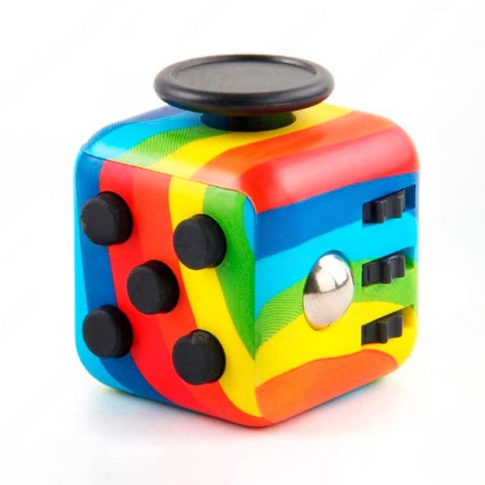 Антистресс фиджет кубик с кнопками 4x3,5x3,5 см Радуга Антистресс фиджет кубик с кнопками 4x3,5x3,5 см Радуга