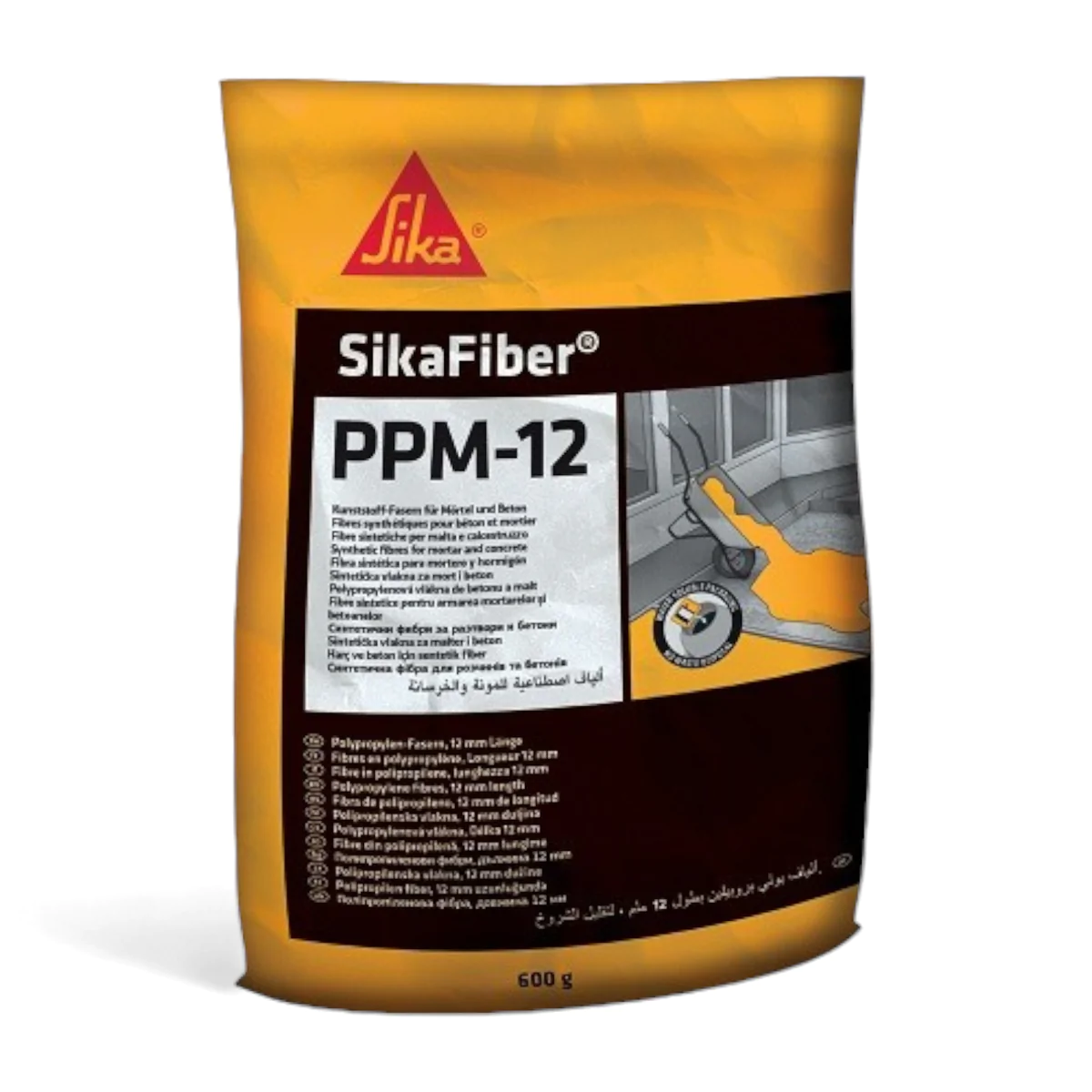 Фібра поліпропілена для армування розчинів та бетонів Sika SikaFiber PPM-12 довжина 12 мм пакунок 0,6 кг