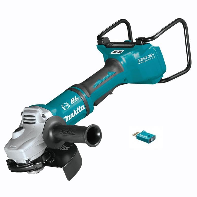 Аккумуляторная угловая бесщеточная шлифмашина Makita DGA901ZU болгарка шлифмашинка УШМ с модулем AWS(2x18В, 230мм) (4009)