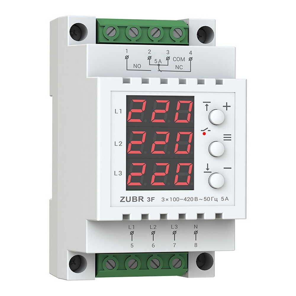 Реле контроля напряжения ZUBR 3F 5 А