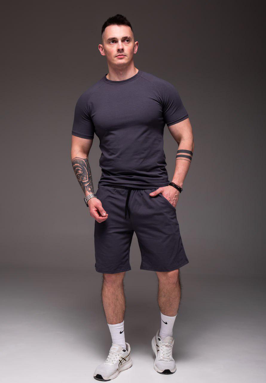 Прогулочный костюм мужской летний футболка/шорты S Графитовый (2382/1/1) - фото 1 Прогулочный костюм мужской летний футболка/шорты S Графитовый (2382/1/1) - фото 1