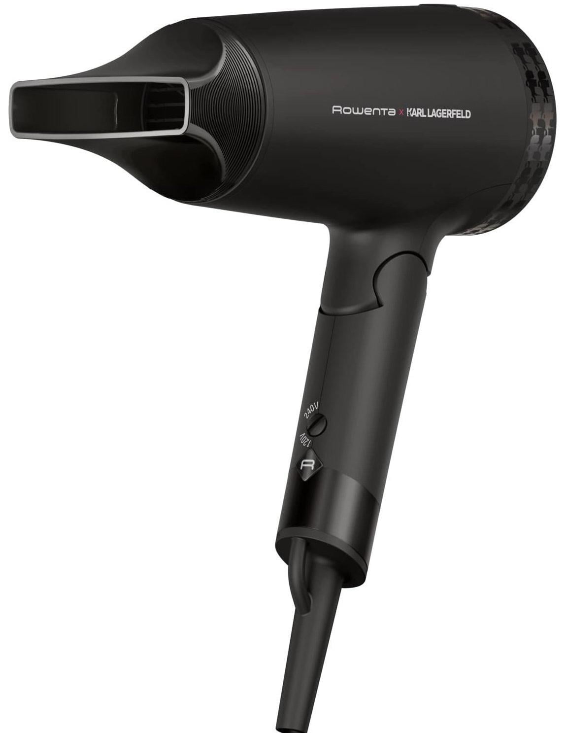 Фен для волос дорожный Rowenta Karl Lagerfeld Express Style CV184LF0 1600 Вт ионизация Черный Фен для волос дорожный Rowenta Karl Lagerfeld Express Style CV184LF0 1600 Вт ионизация Черный