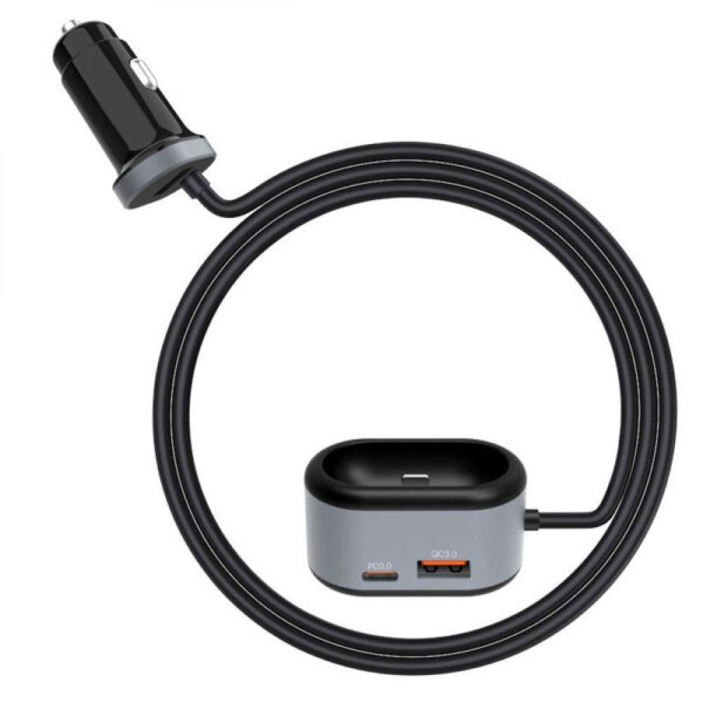 Зарядное устройство автомобильное Xo CC29 4в1 PD/QC3.0/TWS Gen/с коннектором Lightning для AirPods Black