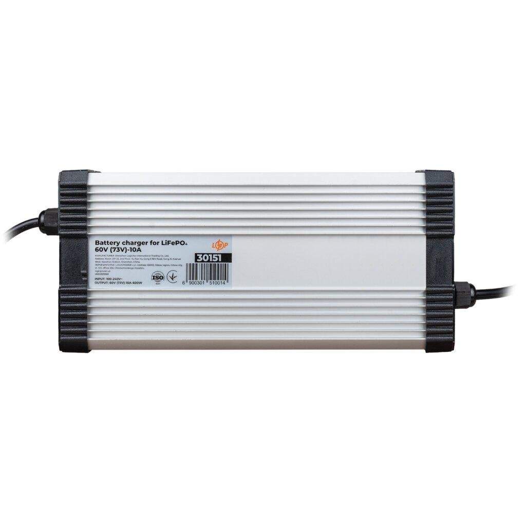 Зарядний пристрій для акумуляторів LogicPower 73V 10A 600W LiFePO4 60V LED (24460814)