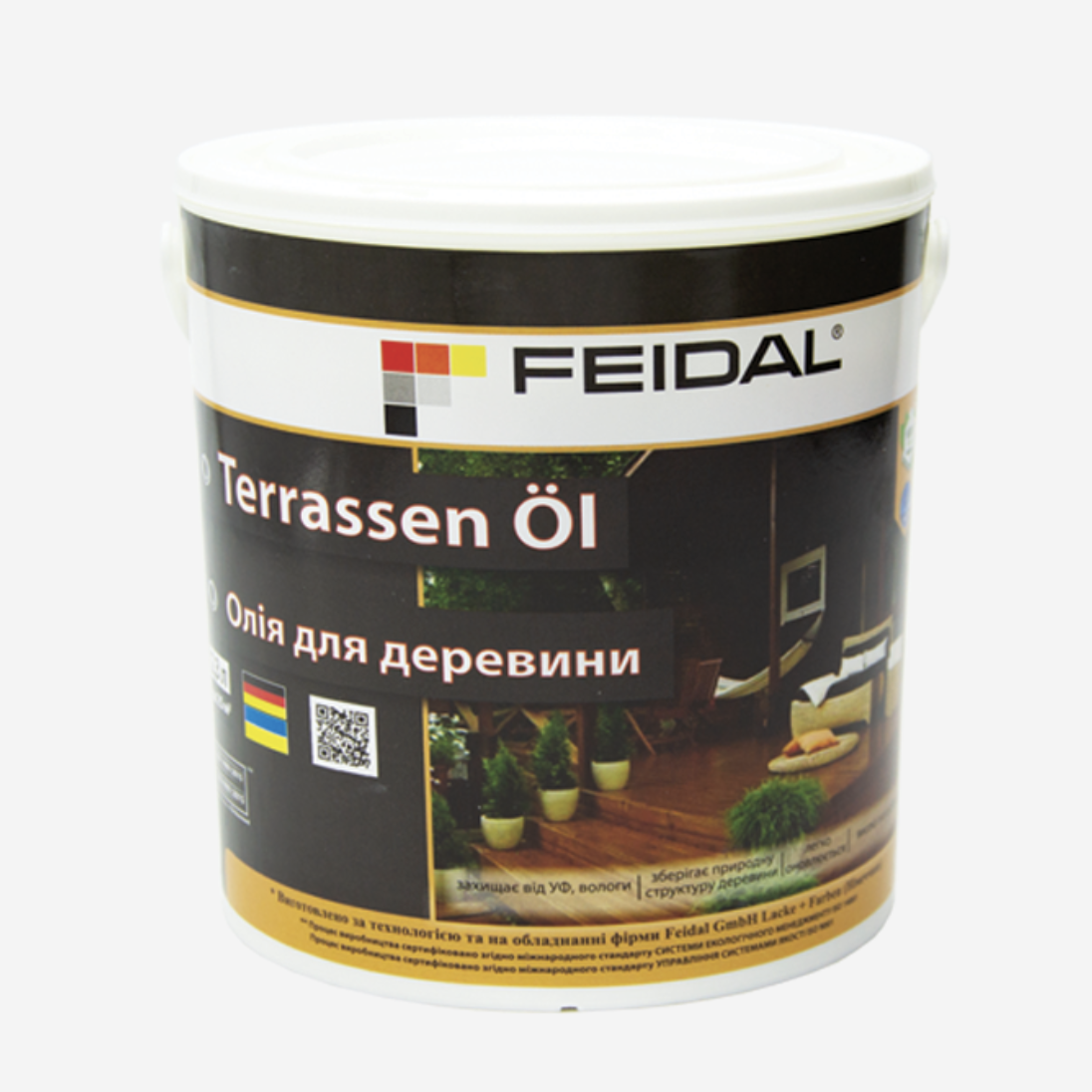 Масло для древесины Terrassen Öl Feidal 2,3 л (27582160) - фото 1 Масло для древесины Terrassen Öl Feidal 2,3 л (27582160) - фото 1