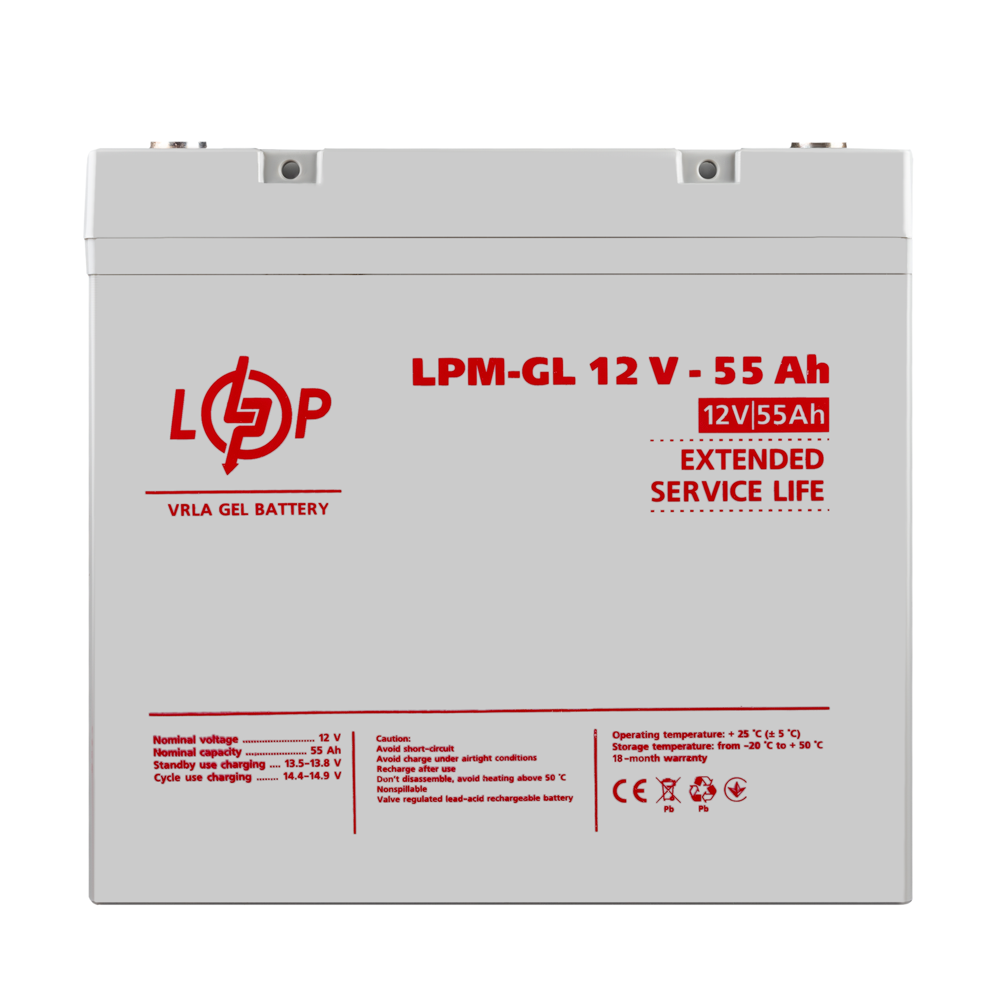 Аккумулятор гелевый LPM-GL 12V-55 Ah