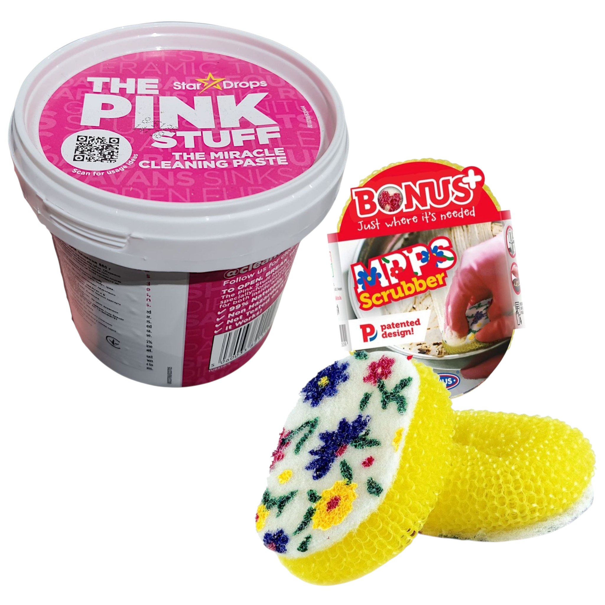 Набір універсальна паста для чищення The Pink Stuff/скребок BONUS пластик (821114-b)