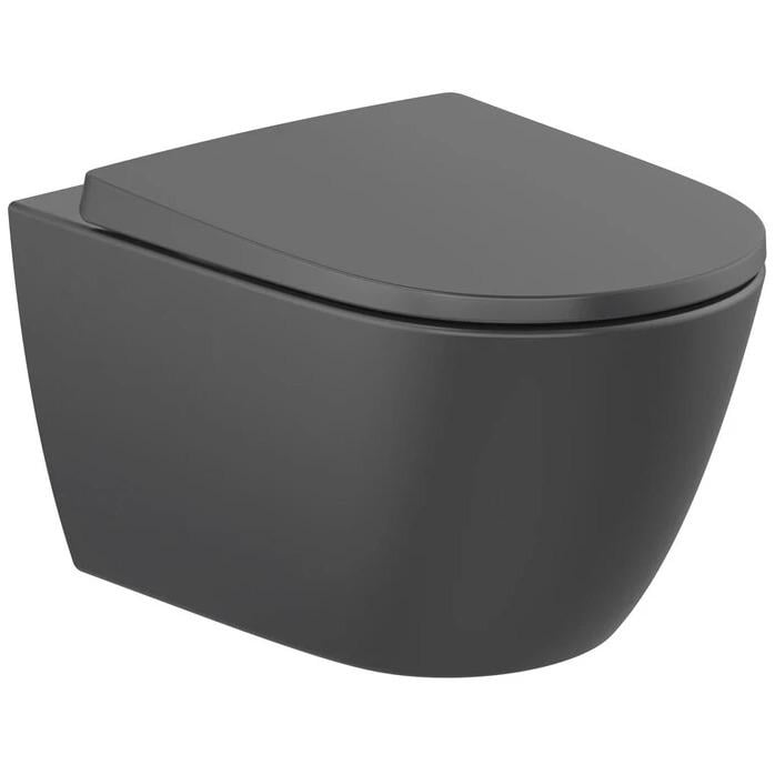 Унитаз подвесной ROCA Ona A346687080+A801E12081 безободковый с сиденьем с микролифтом (251331)