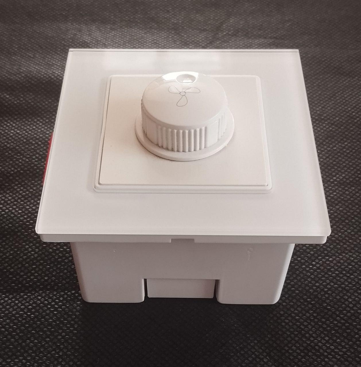 Регулятор оборотов вентилятора Glass стеклопластик и коробка монтажная White - фото 2 Регулятор оборотов вентилятора Glass стеклопластик и коробка монтажная White - фото 2