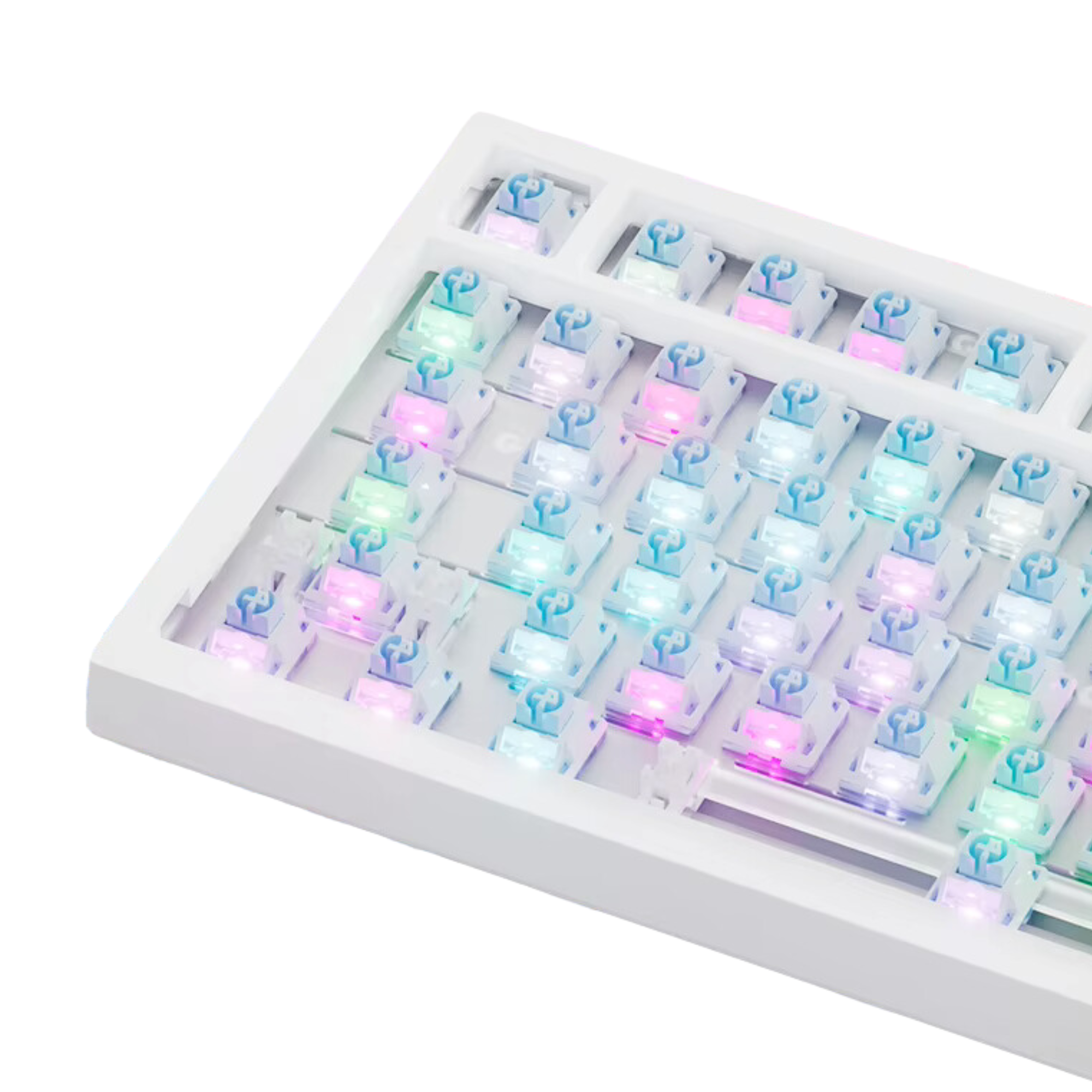 Клавиатура механическая беспроводная Ajazz Ak820 PRO с подсветкой RGB и поддержкой Hot-Swap/гравировка ENG/UA/RU White/Purple (GS-252) - фото 5