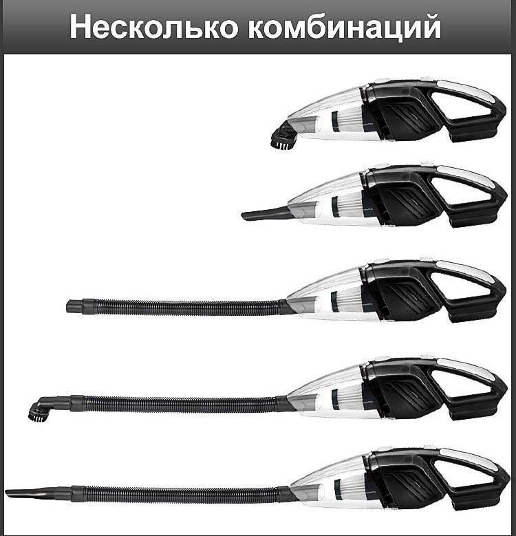 Автопылесос проволочный Grikey 5 Оранжевый с насадками и микрофиброй 120W (GB5RBOR) - фото 5