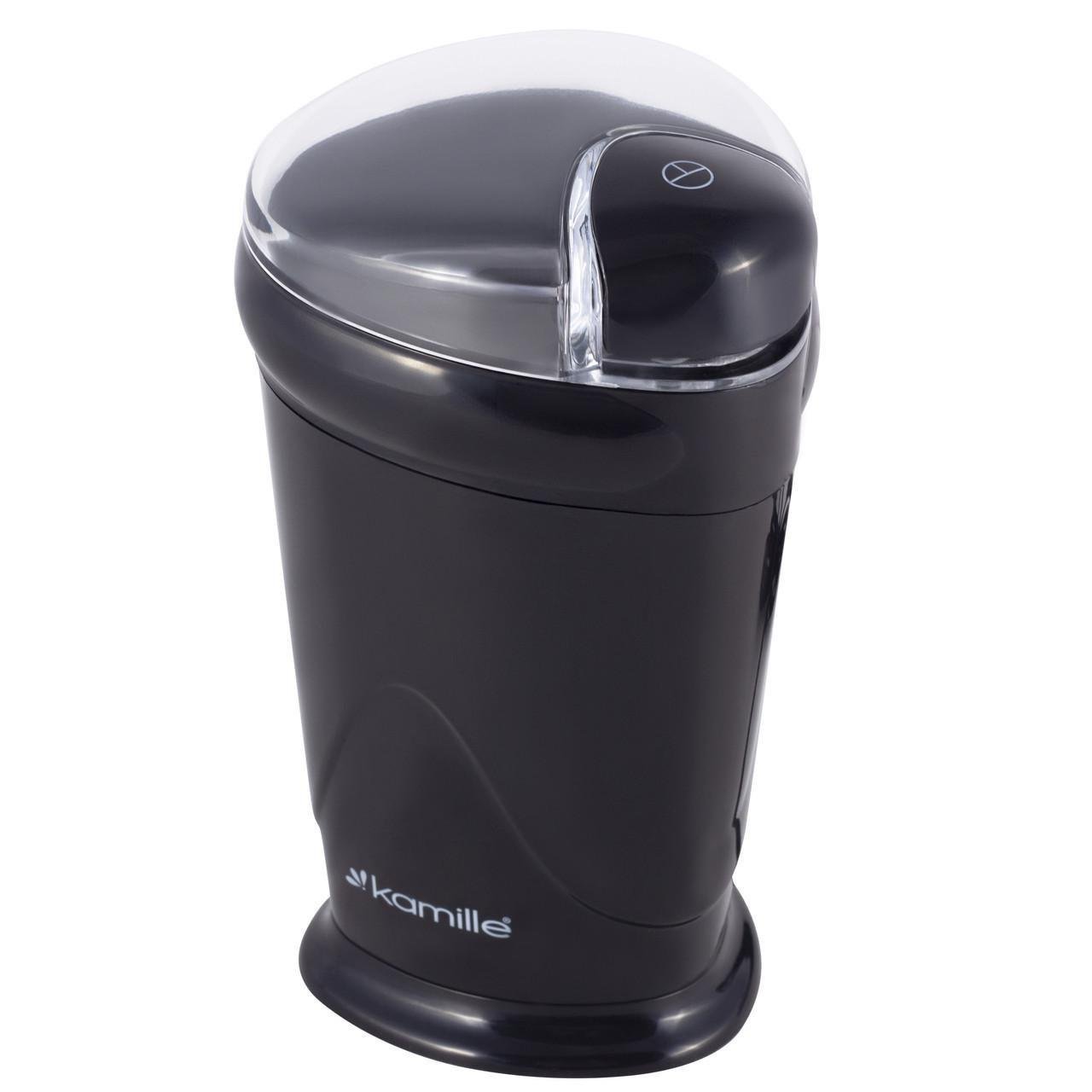 Кофемолка электрическая Kamille KM-6730 из стали та пластика 17 см 150 W Черный (150-84-6730)