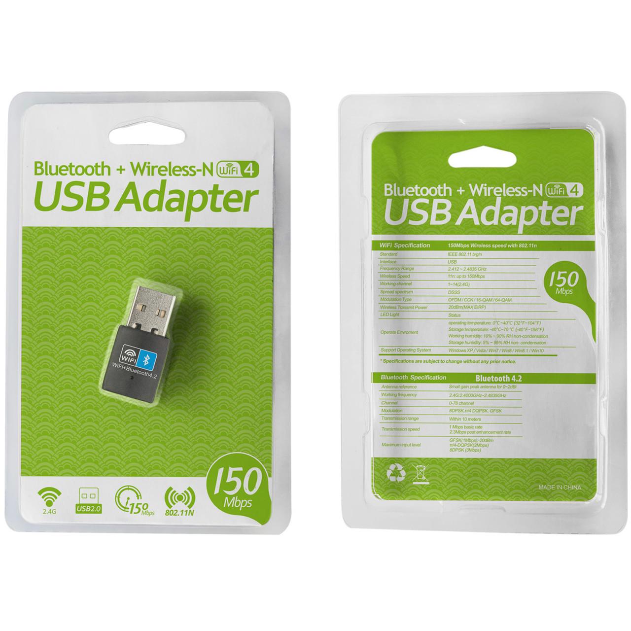 Адаптер сетевой Wifi/Bluetooth Addap UWA-03 с USB подключением 2,4 ГГц 150 Мбит/с - фото 9