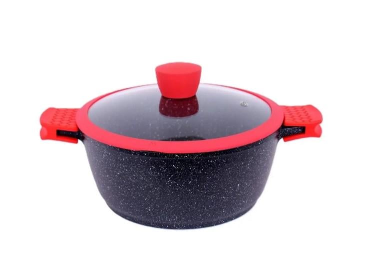 Кастрюля Bohmann 3,9 л мраморное покрытие стеклянная крышка (dee78c2b)