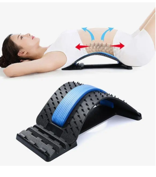 Массажер мостик ортопедический для спины усиленный MAGIC BACK SUPPORT 3 уровня гибкости Черный/Зеленый (1248) - фото 3