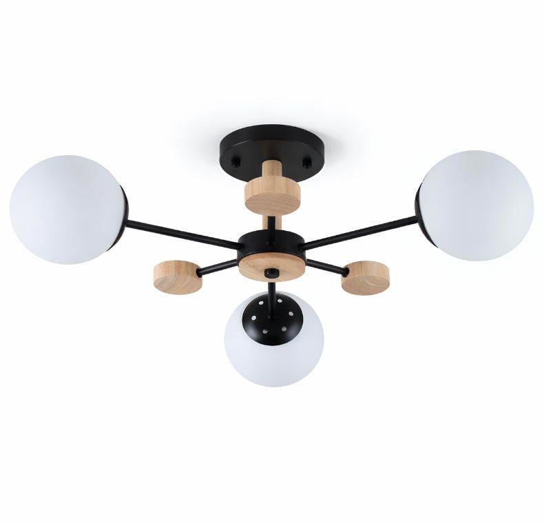 Люстра стельова Valeso на 3 плафони XL25061-3 для вітальні та спальні Чорний дерево