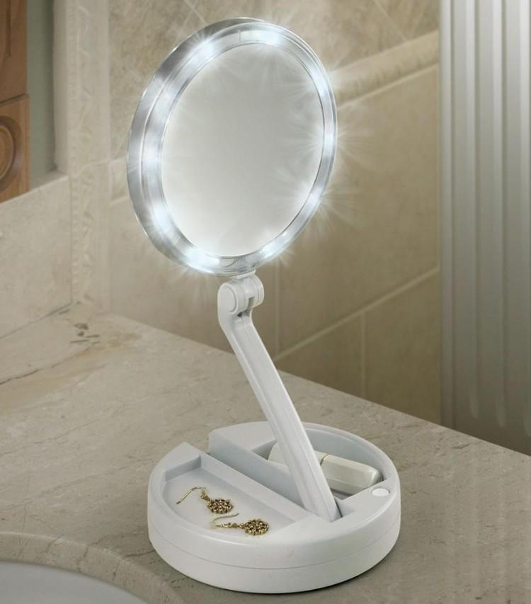 Косметическое зеркало с LED подсветкой My Fold Away Mirror Белое (3811111PP) - фото 3