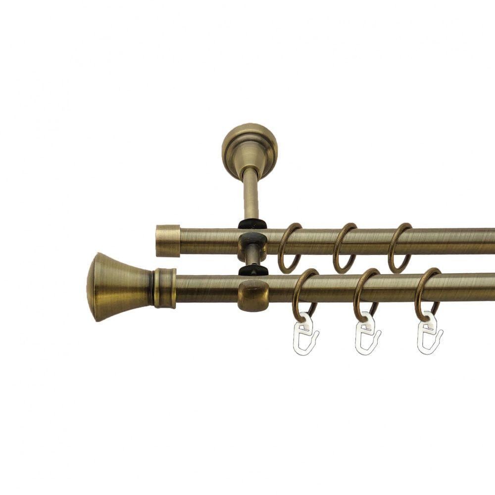 Карниз Orvit Люксор двухрядный гладкий 16\16 мм 240 см Антик (7318583) Карниз Orvit Люксор двухрядный гладкий 16\16 мм 240 см Антик (7318583)