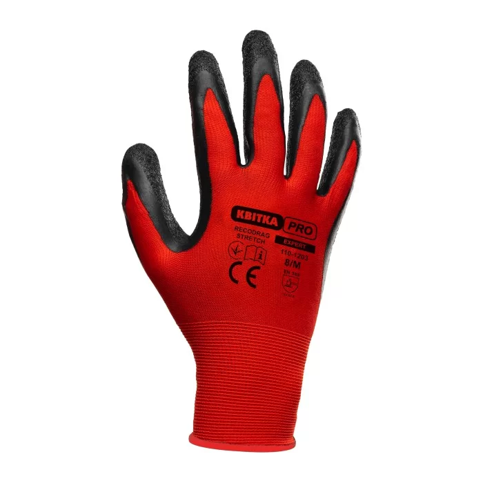 Перчатки стрейчевые КВИТКА PRO Recodrag Expert с латексным покрытием (110-1203-08-IND) Перчатки стрейчевые КВИТКА PRO Recodrag Expert с латексным покрытием (110-1203-08-IND)