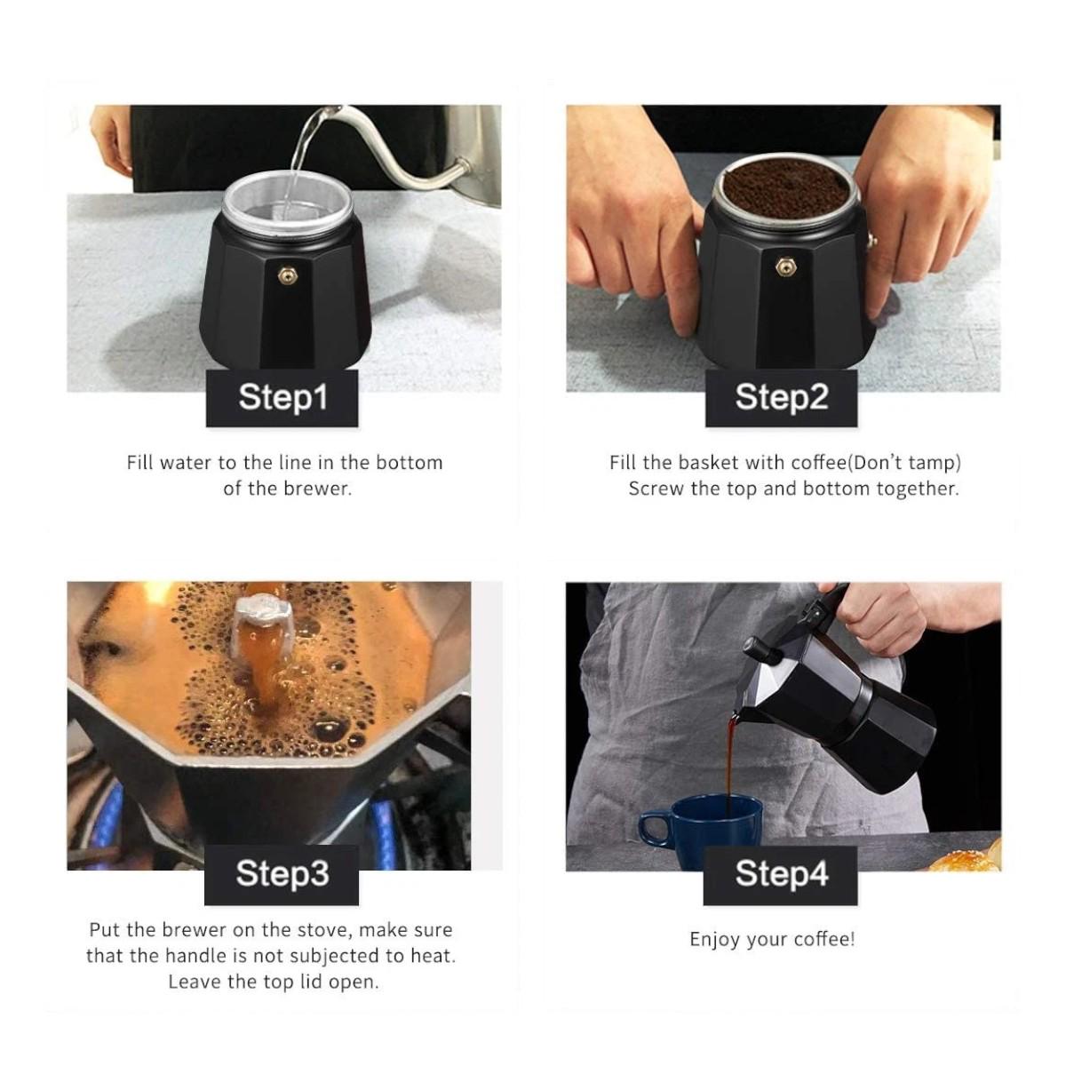 Гейзерная кофеварка A-PLUS на 3 чашки Black (3081) - фото 6 Гейзерная кофеварка A-PLUS на 3 чашки Black (3081) - фото 6