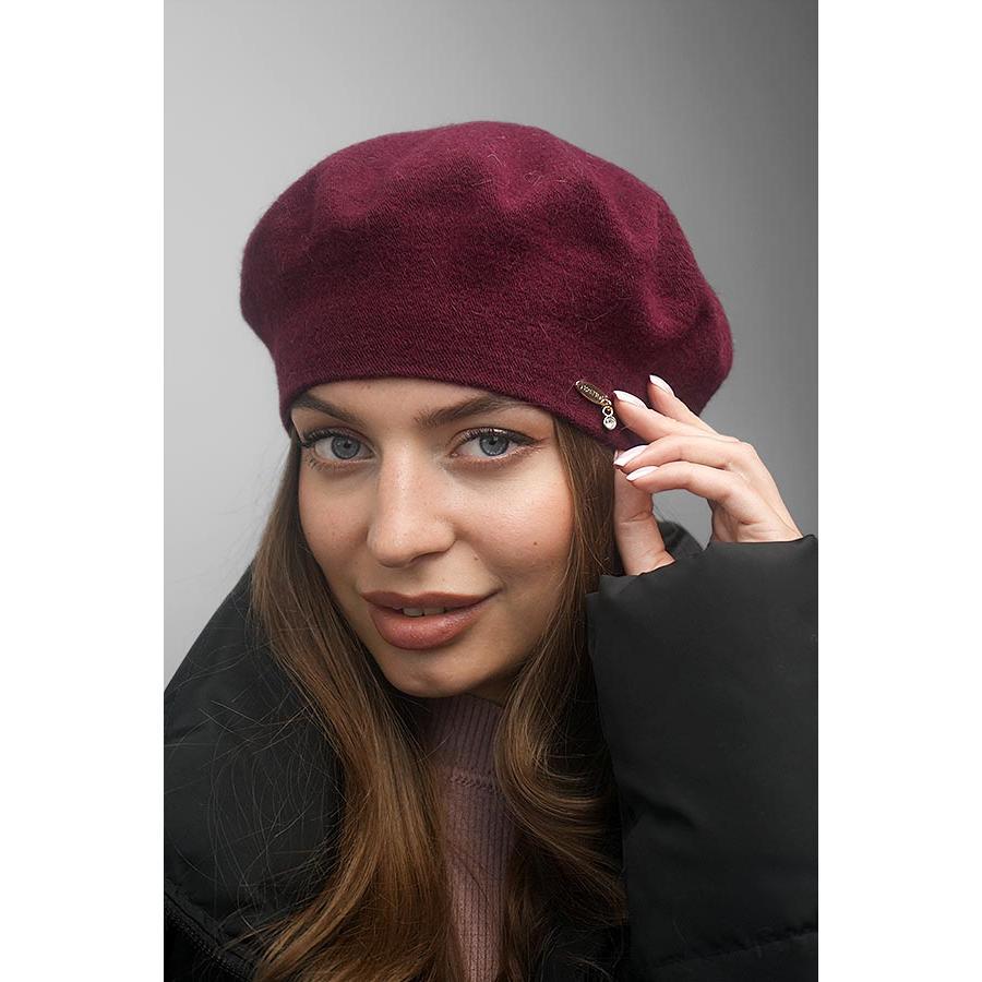 Берет ангоровый Braxton 7218 с флисовой подкладкой Бордовый (141330)