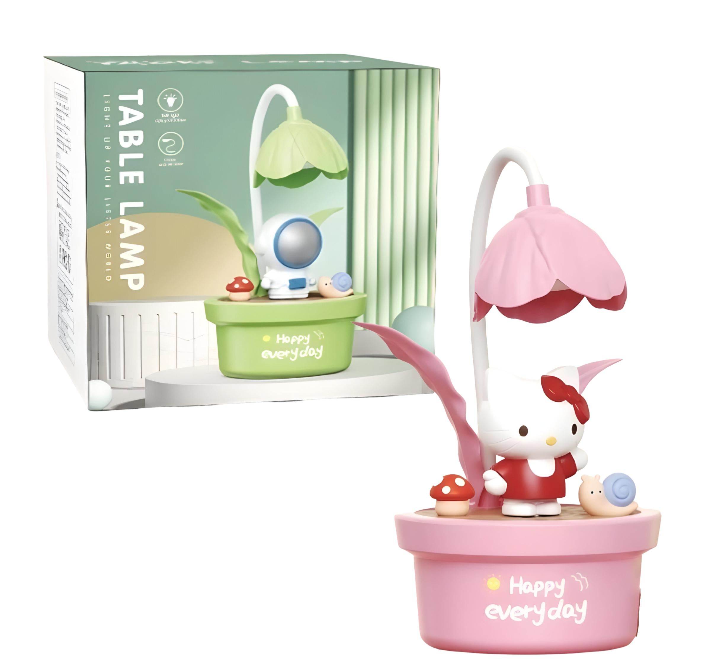 Настольная лампа детская Hello Kitty цветочный горшок Розовый (351E)