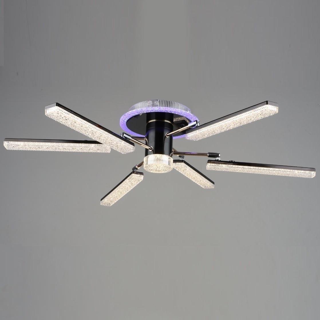 Люстра светодиодная Sirius на шесть плафонов 76W 3000-6500К Черно-золотой (B YH0810/6 GD+BK 76W)