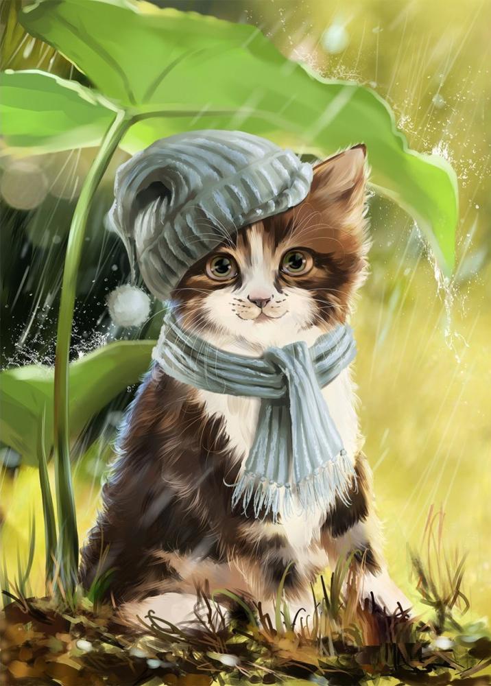 Алмазная мозаика Emerald Craft Котенок в укрытии 30x40 см (23696)