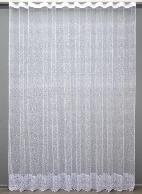 Тюль із вишивкою фатин Білий (1382т)